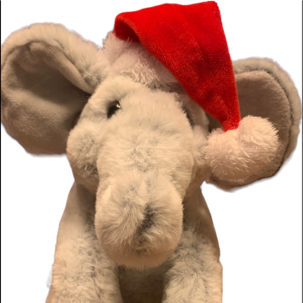 Stuffed Elephant Animal Plush Toy Santa Hat Christmas Gift Stocking Stuffers